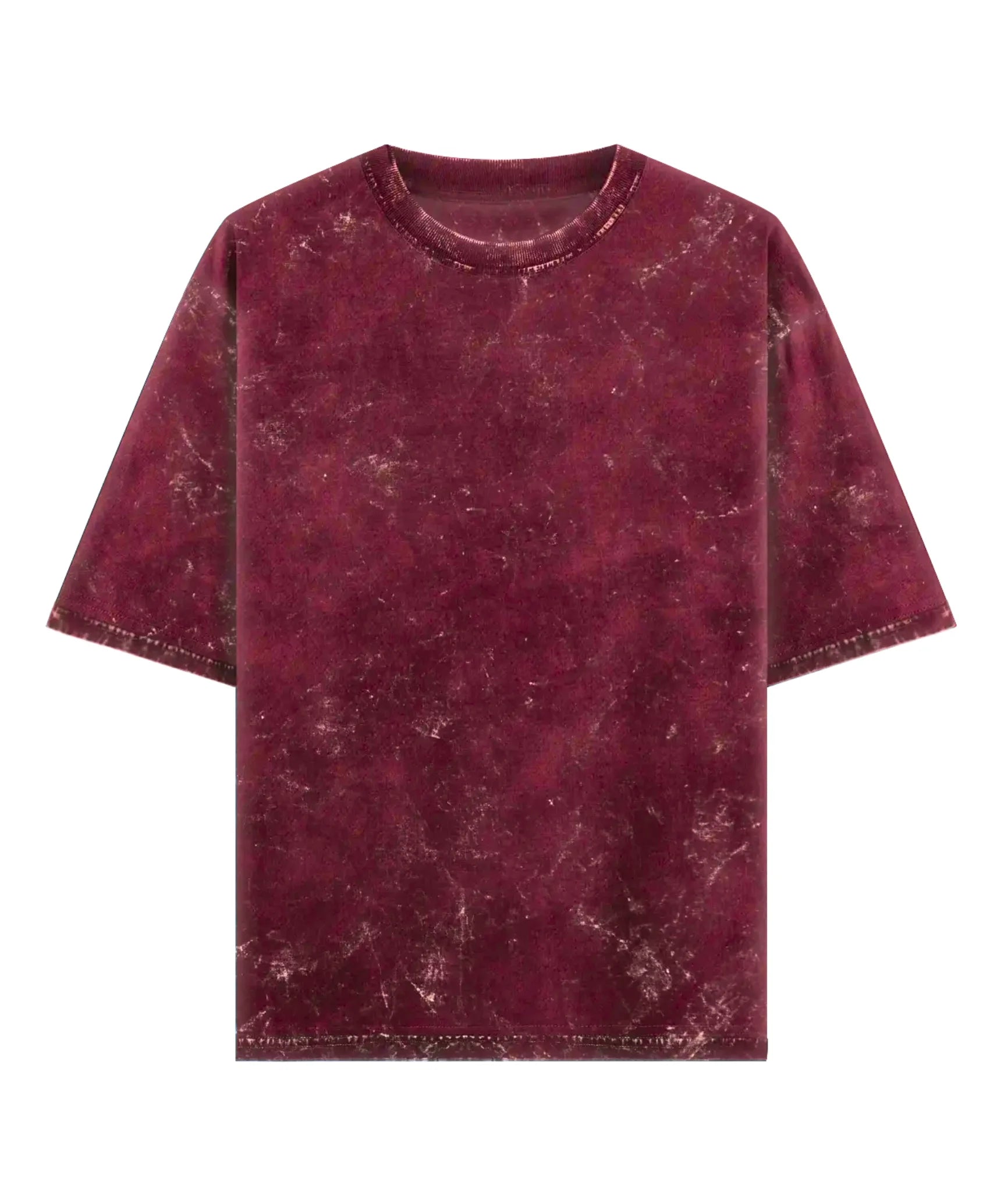 Maroon Acid Wash Oversized T-Shirt