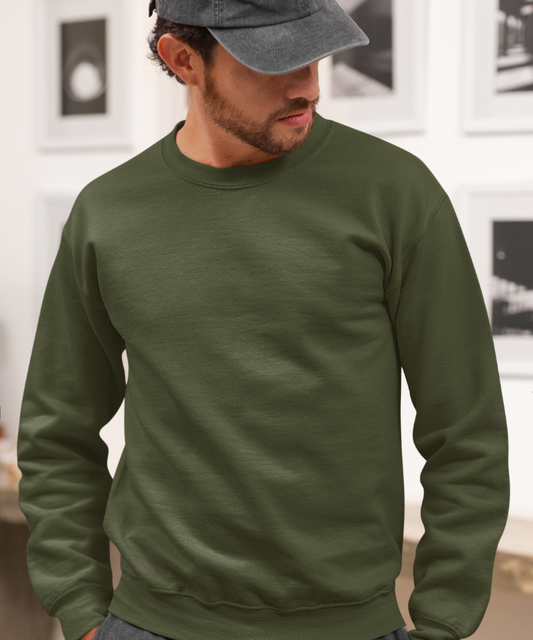 Olive Green Solid Sweatshirt