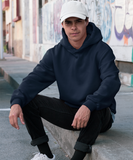 Navy Blue Solid Oversized Hoodie