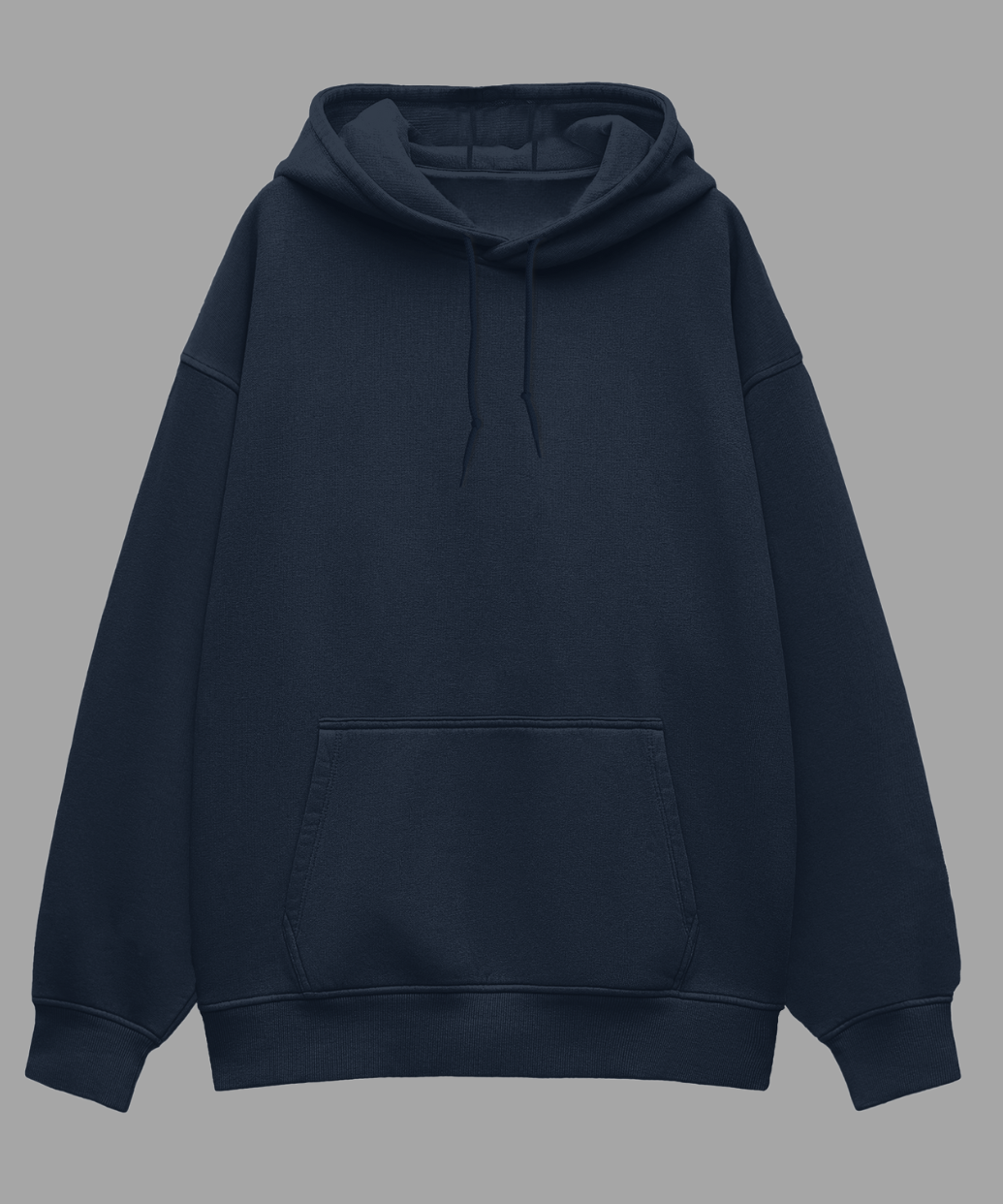 Navy Blue Solid Oversized Hoodie