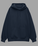 Navy Blue Solid Oversized Hoodie