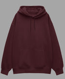 Maroon Solid Oversized Hoodie