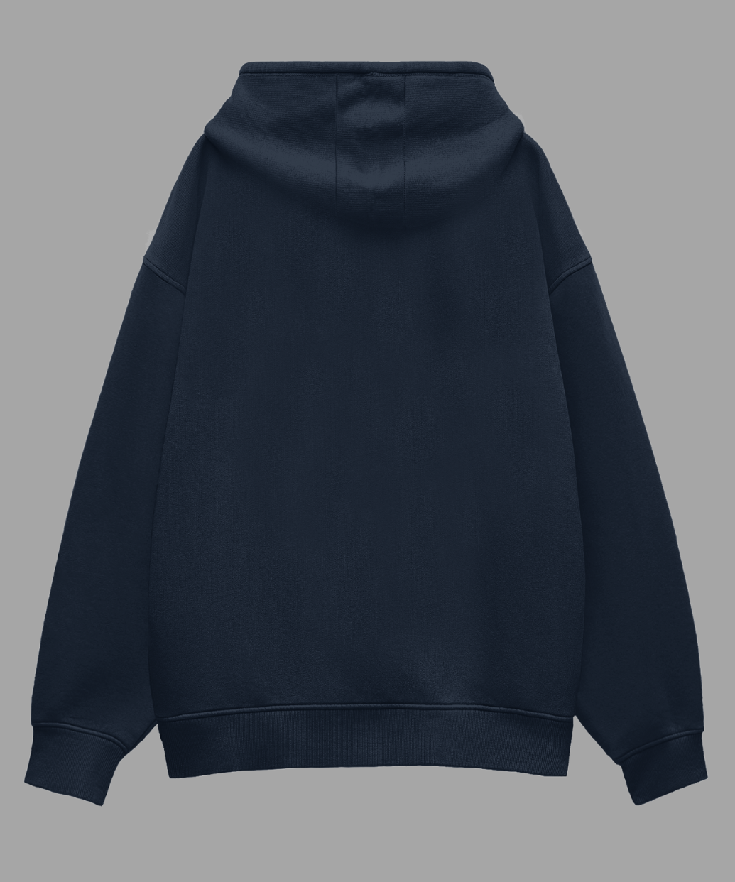 Navy Blue Solid Oversized Hoodie