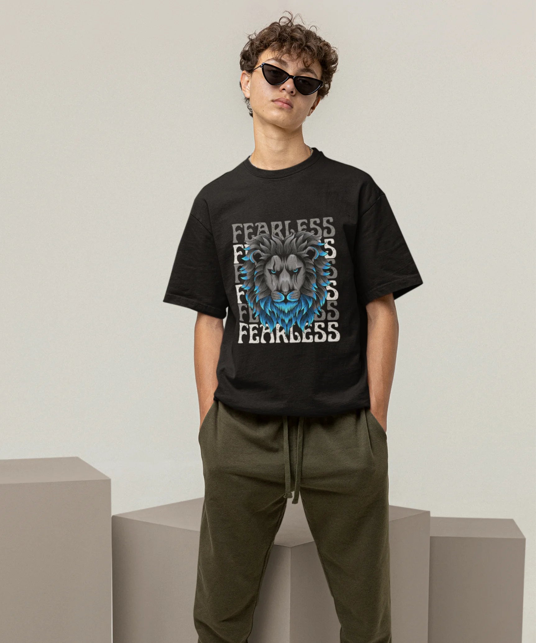 Fearless Lion  Oversized T-Shirt