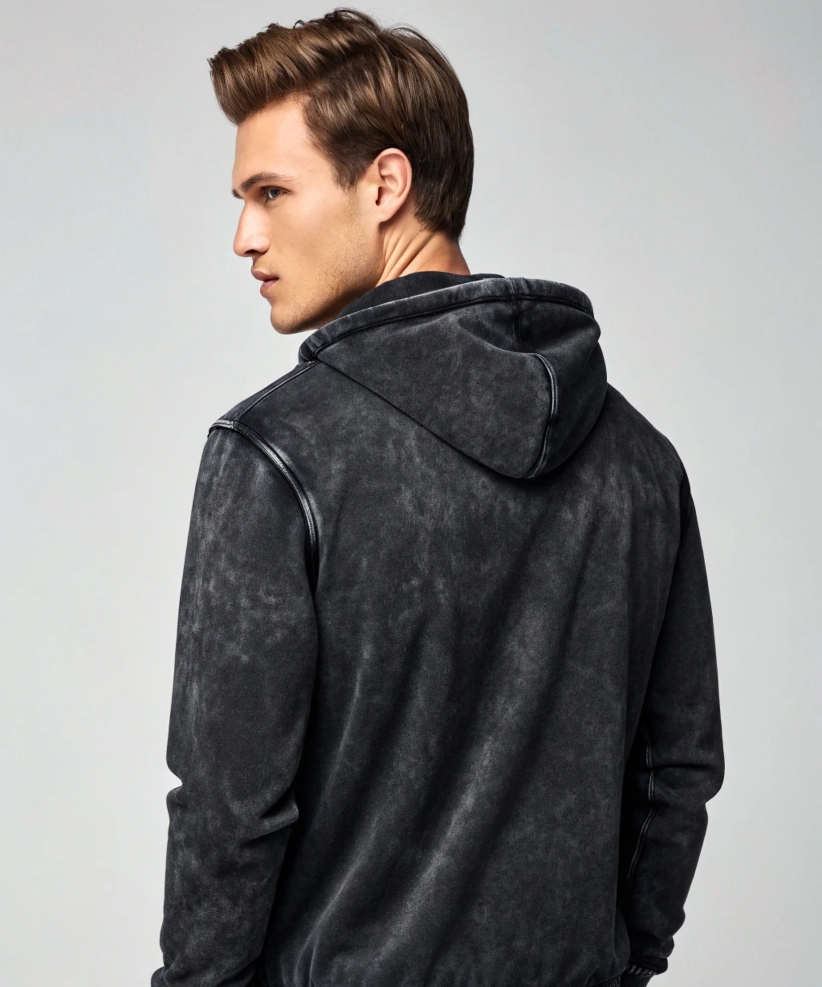 Black Acid Wash Hoodie.