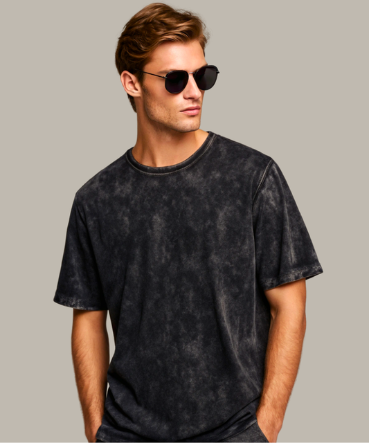 Black Acid Wash Oversized T-Shirt.
