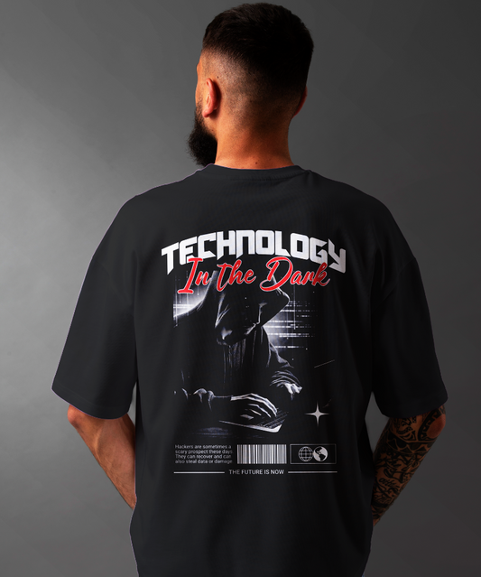 Dark Tech Hacker Oversized T-Shirt.