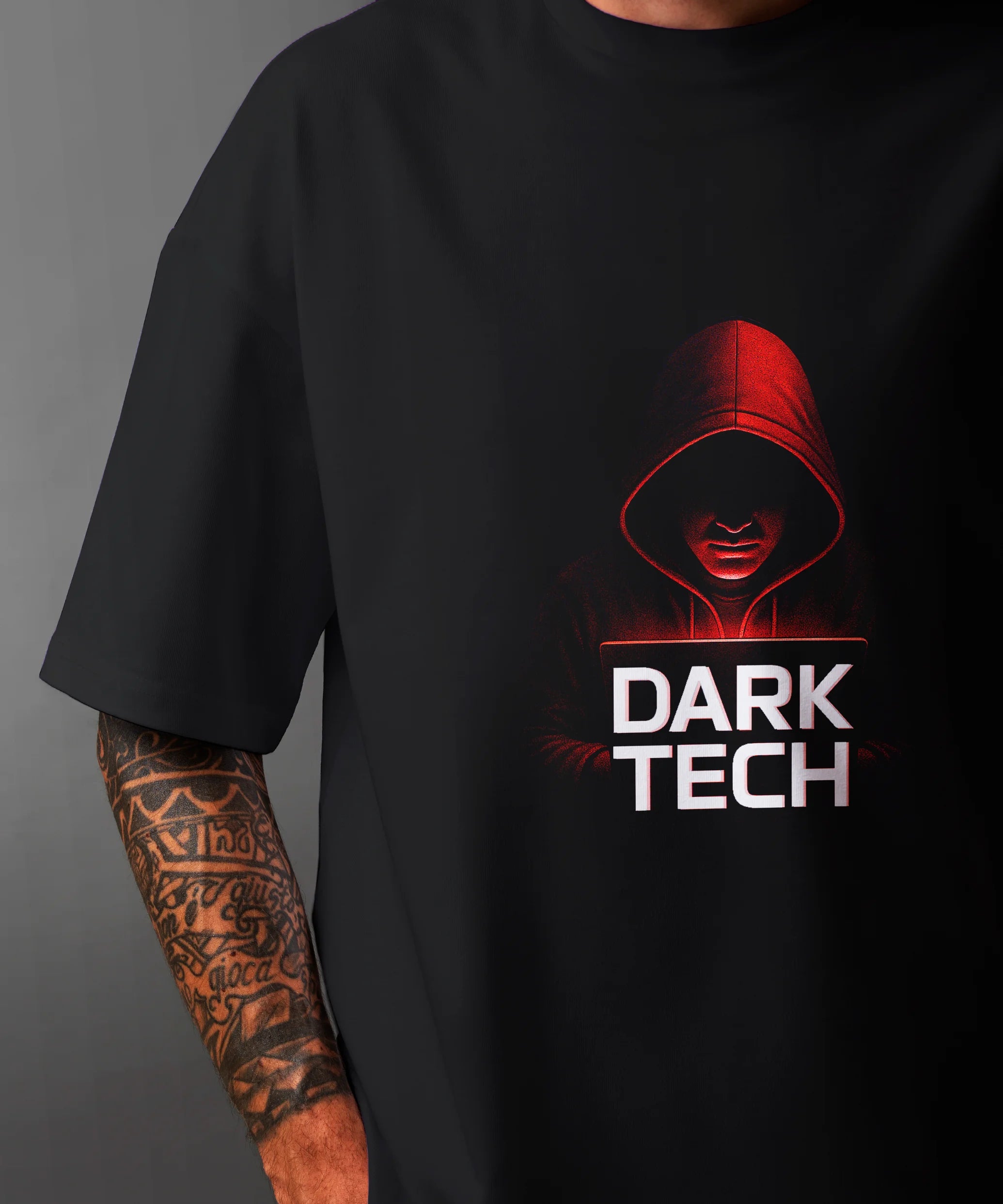 Dark Tech Hacker Oversized T-Shirt.