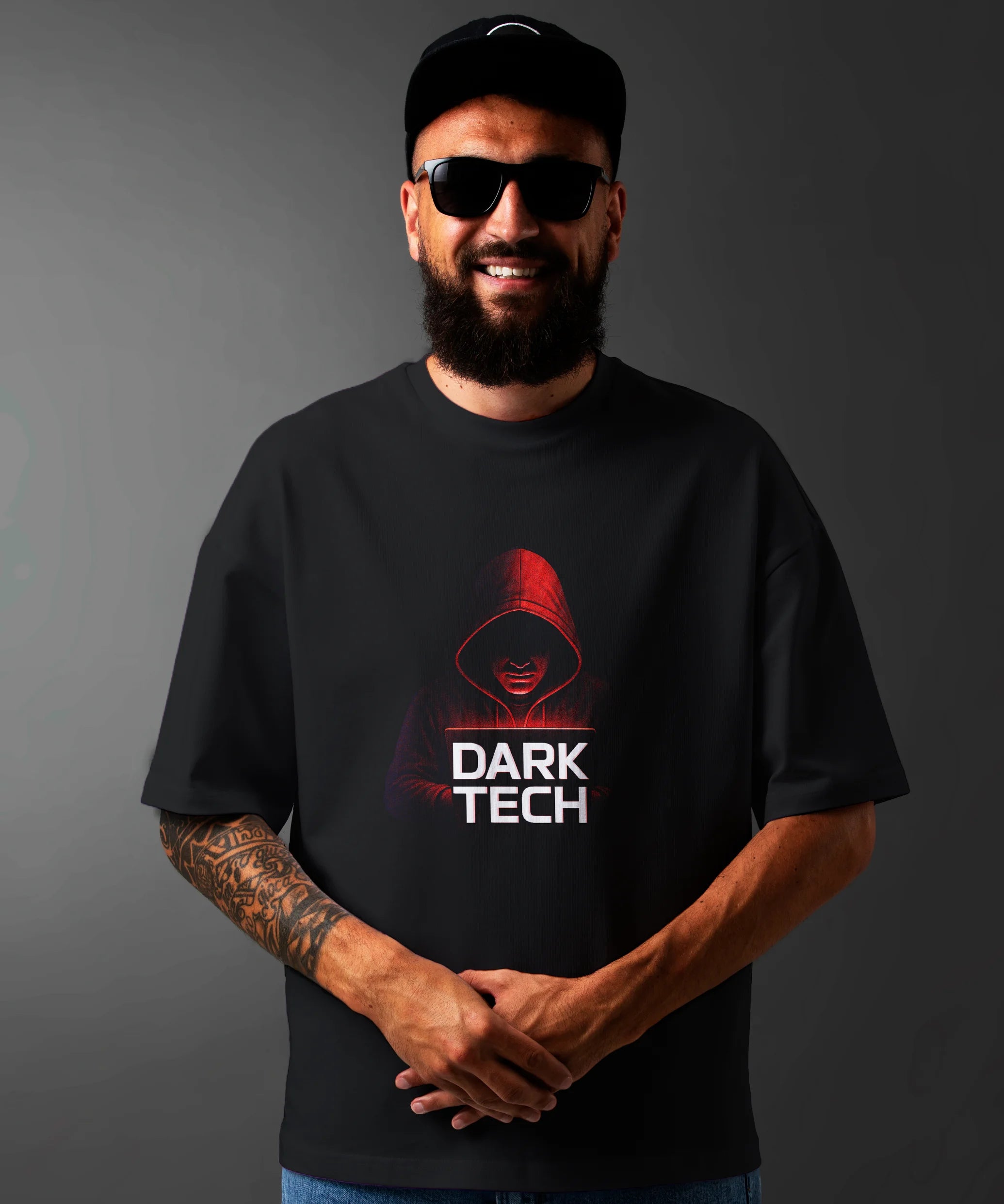 Dark Tech Hacker Oversized T-Shirt.