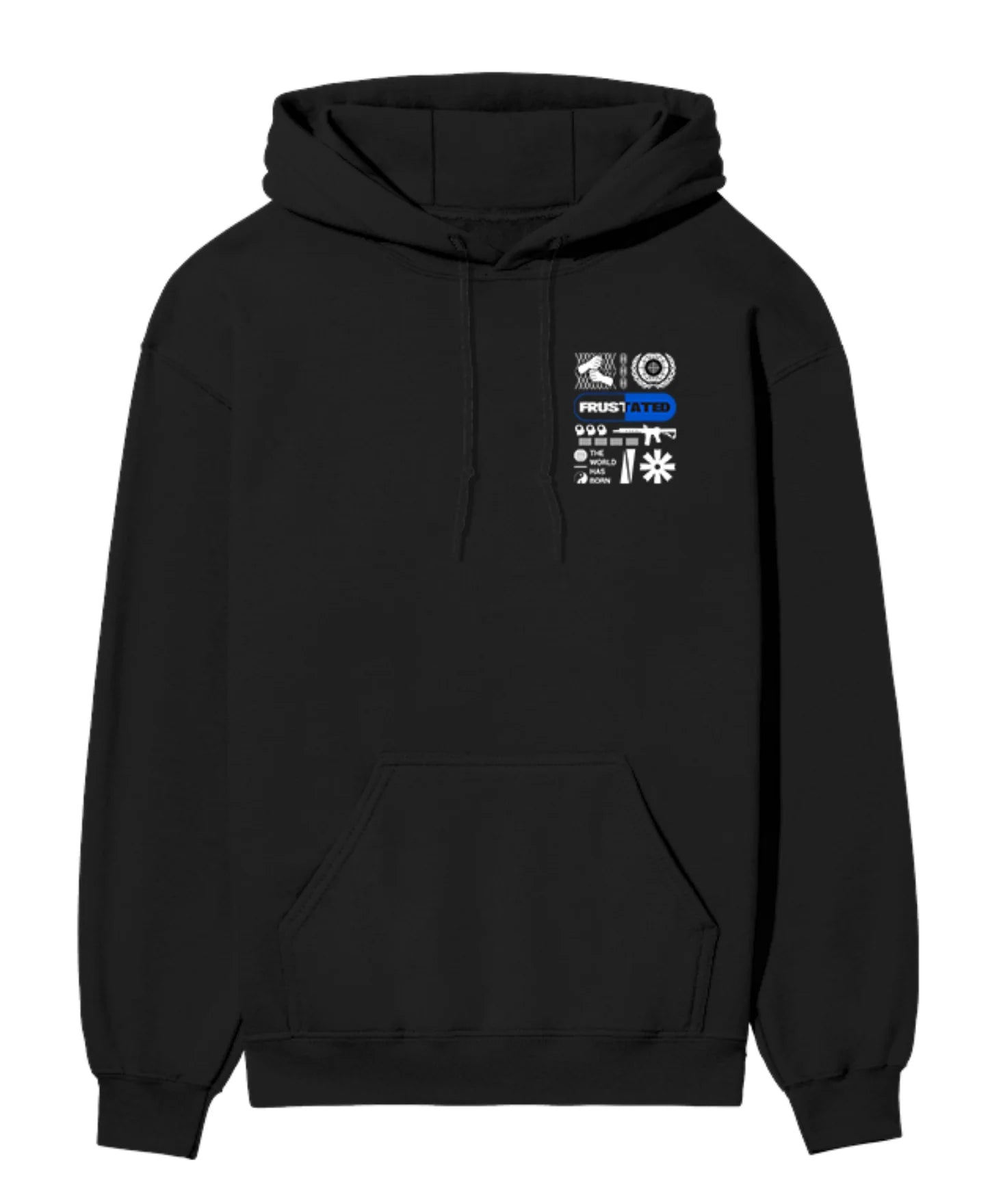 Frustrated World Graphic Hoodie.