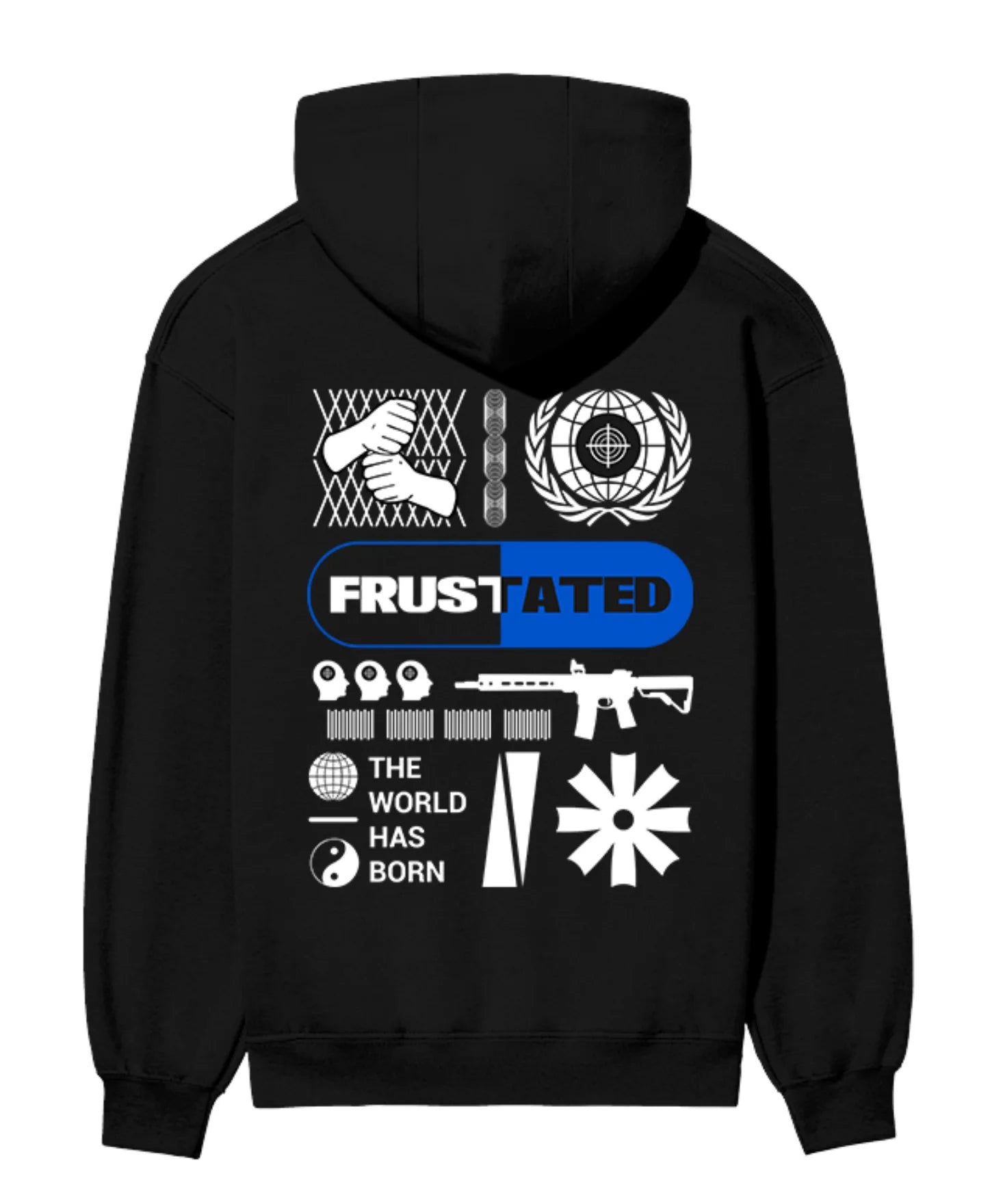 Frustrated World Graphic Hoodie.