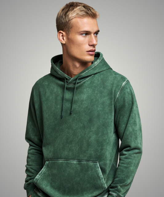 Green Acid Wash Hoodie.