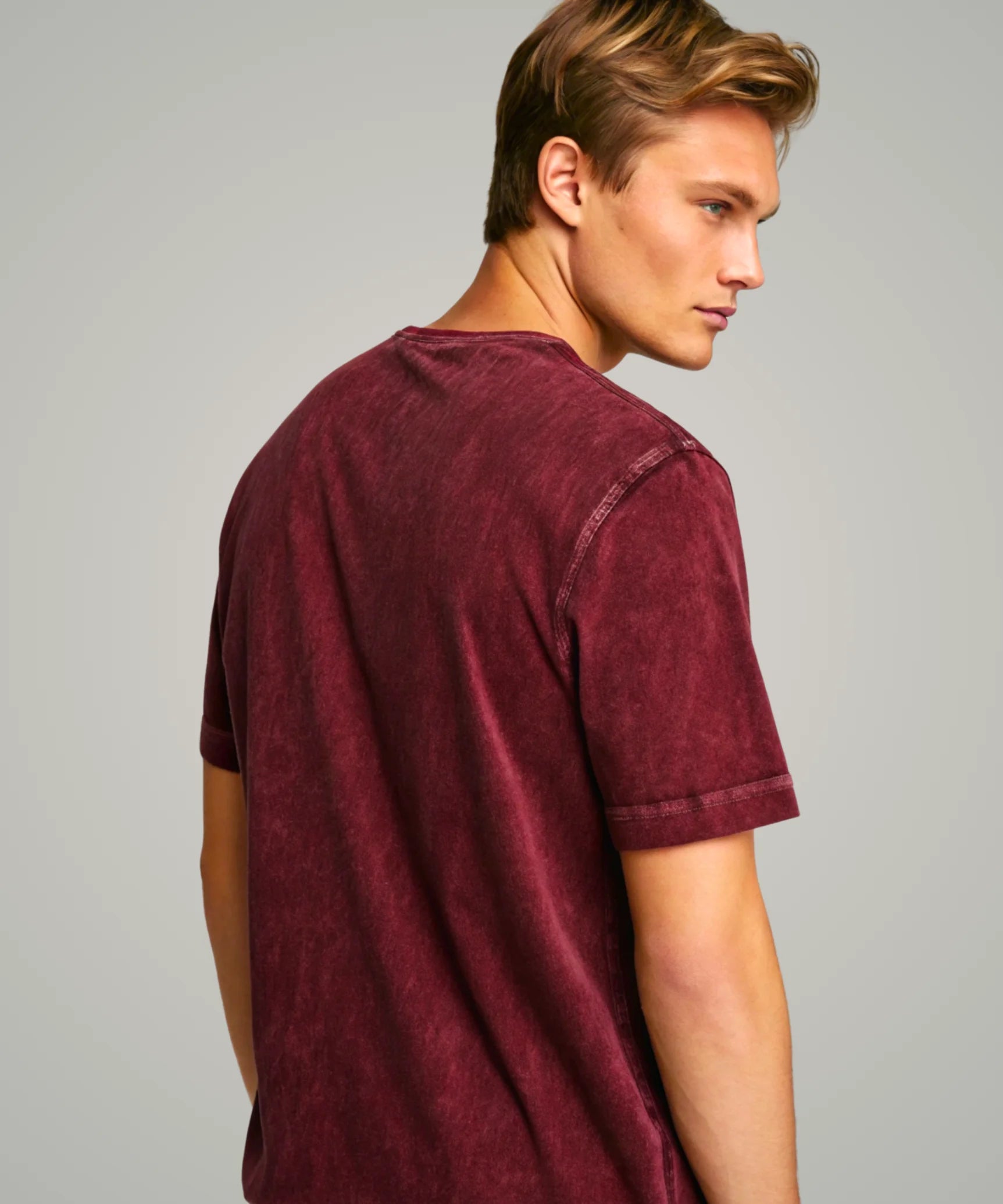 Maroon Acid Wash Oversized T-Shirt.
