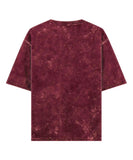 Maroon Acid Wash Oversized T-Shirt.