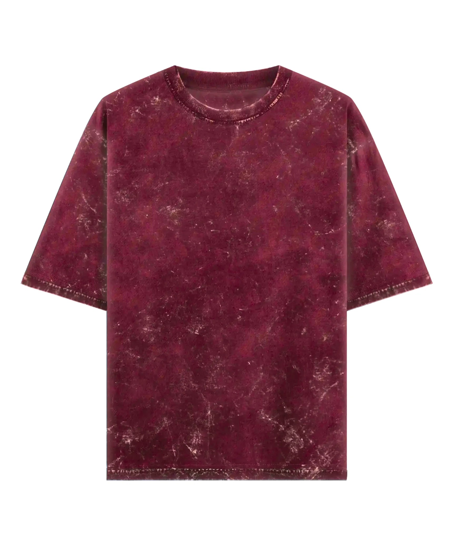 Maroon Acid Wash Oversized T-Shirt.