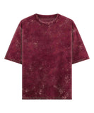 Maroon Acid Wash Oversized T-Shirt.