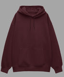 Maroon Solid Oversized Hoodie.