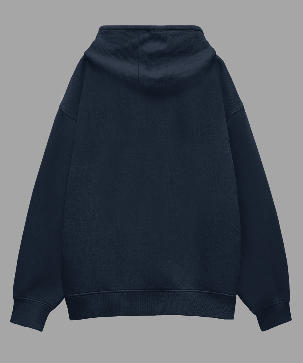 Navy Blue Solid Oversized Hoodie.