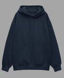 Navy Blue Solid Oversized Hoodie.