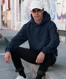 Navy Blue Solid Oversized Hoodie.