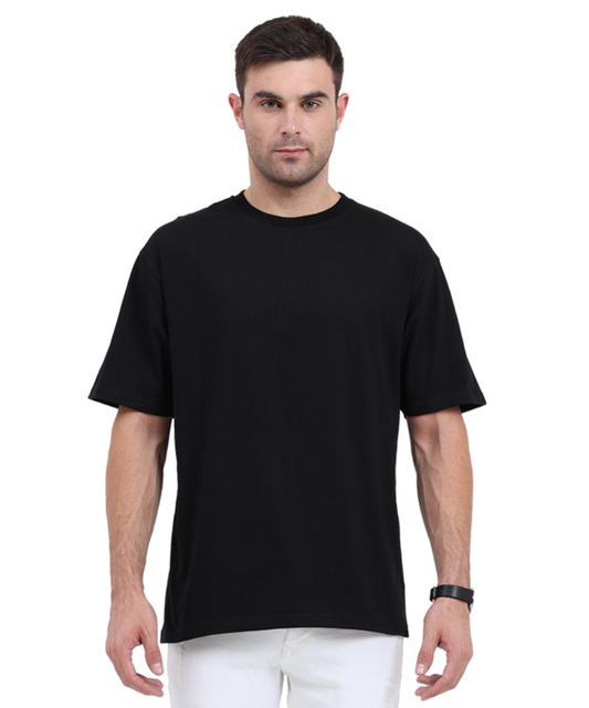 Solid Black Oversized T-Shirt.