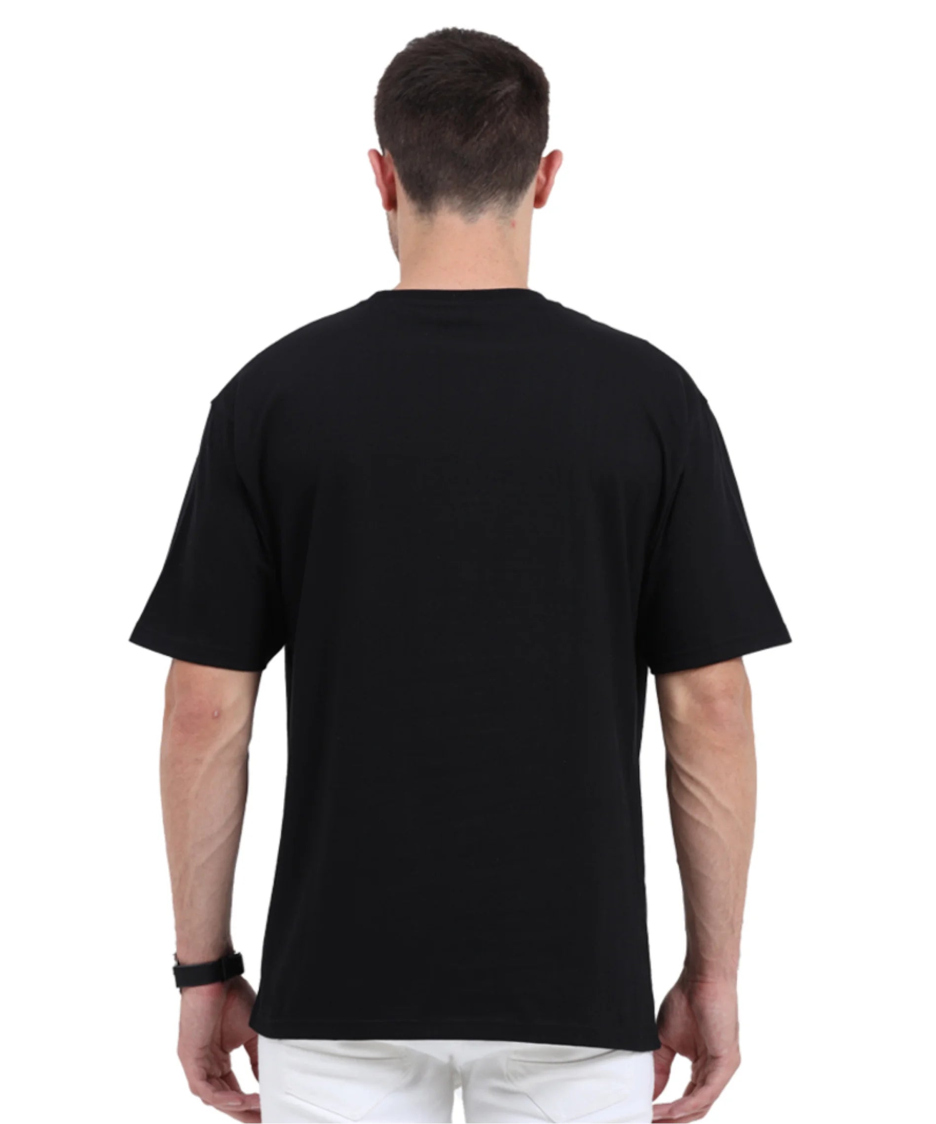 Solid Black Oversized T-Shirt.