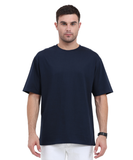 Solid Navy Blue Oversized T-Shirt.