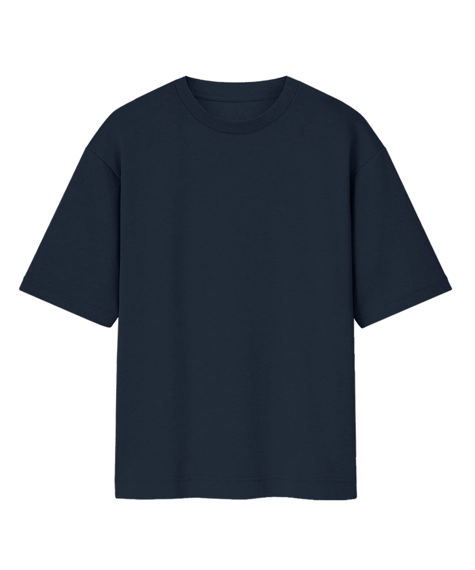 Solid Navy Blue Oversized T-Shirt.