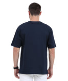 Solid Navy Blue Oversized T-Shirt.