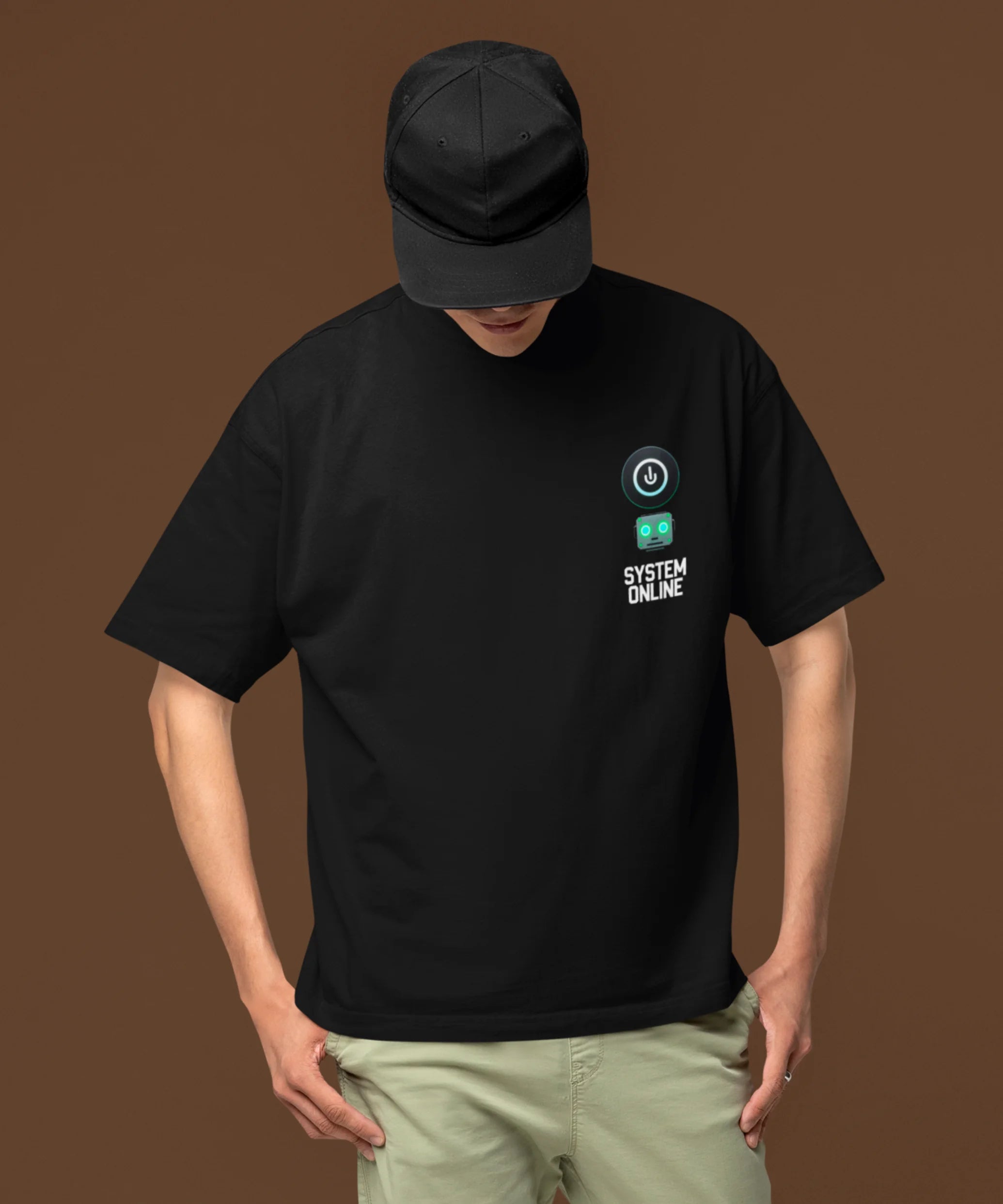 System Online AI Bot Oversized T-Shirt.