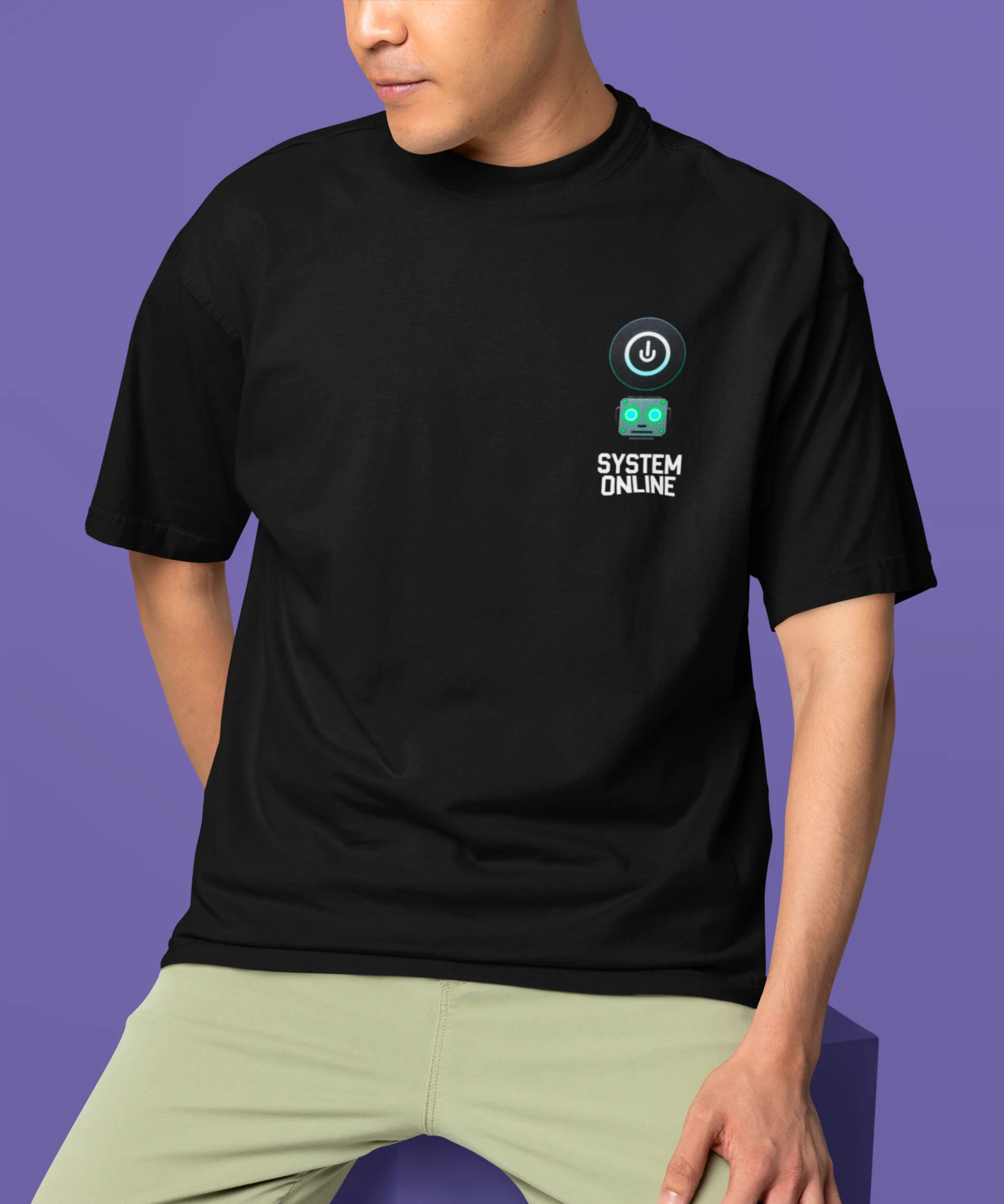 System Online AI Bot Oversized T-Shirt.